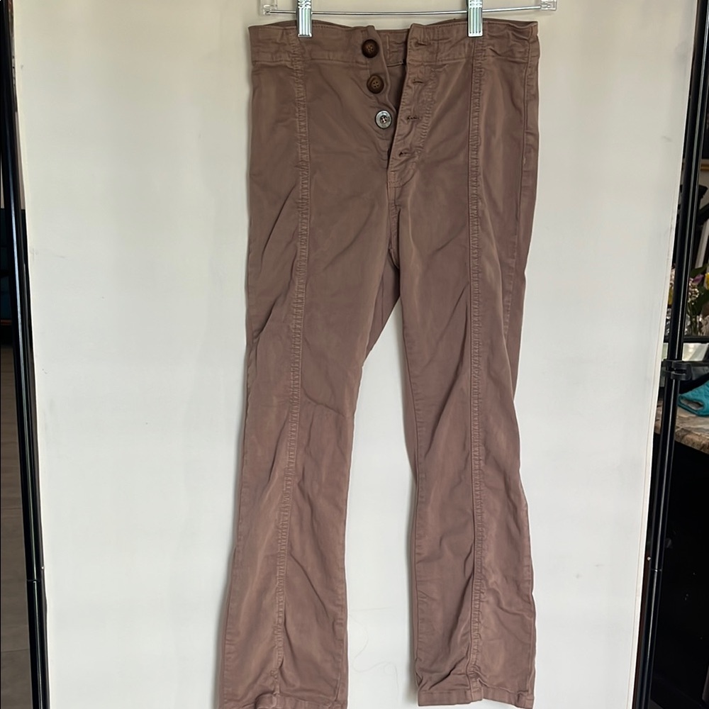 Free People Chocolate Button Pants